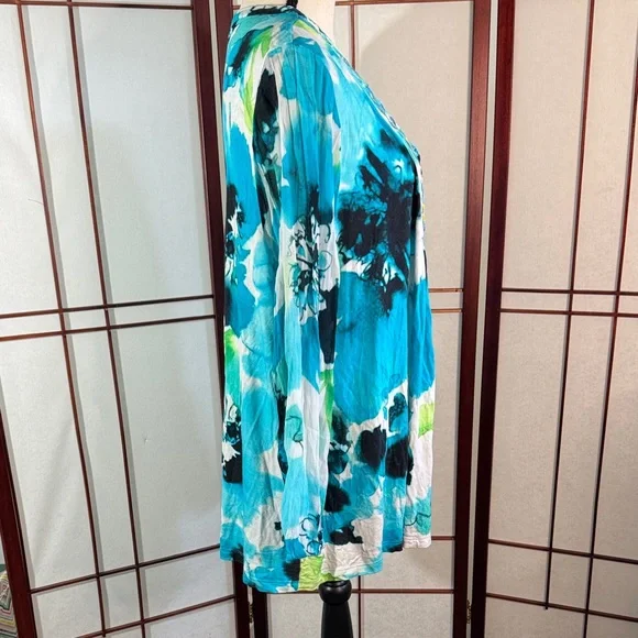 Soft Surroundings Blue Floral Tunic - Picture 2 of 6